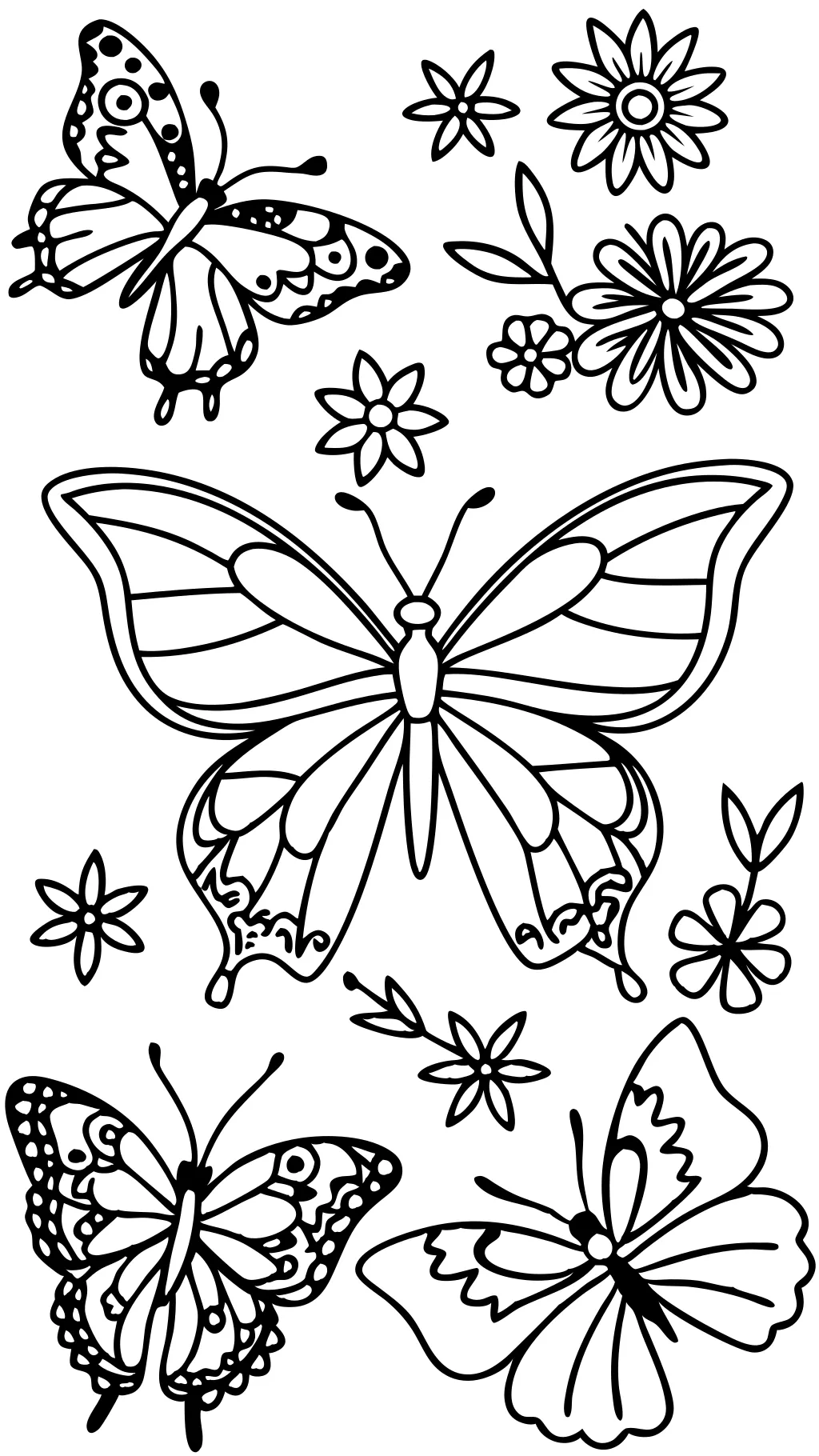 Páginas para colorear gratis de mariposas